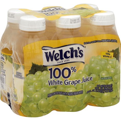 Welchs 100 White Grape Juice 6 10 Fl Oz Plastic Bottles Grape
