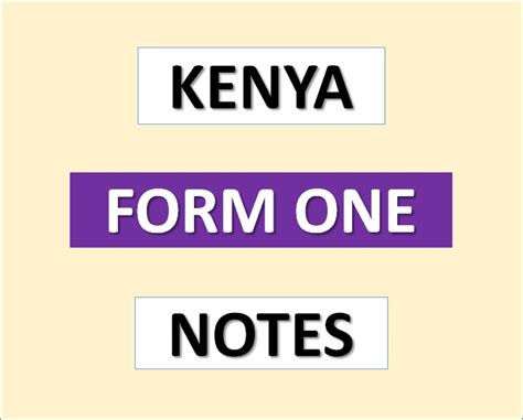 Form One Notes For Kenya Download All Subjects For Secondary Schools