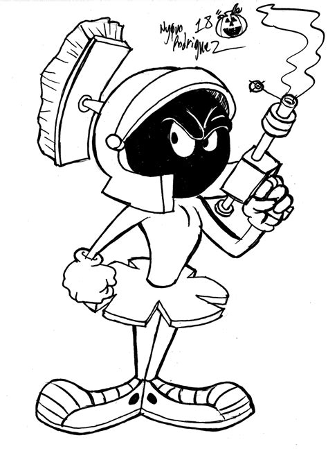 Despite this, he is differently colored, noticeably the purple helmet, which is green in looney tunes. Marvin The Martian With A Gun Coloring - Play Free ...