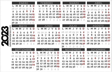 Calendario De Bolsillo