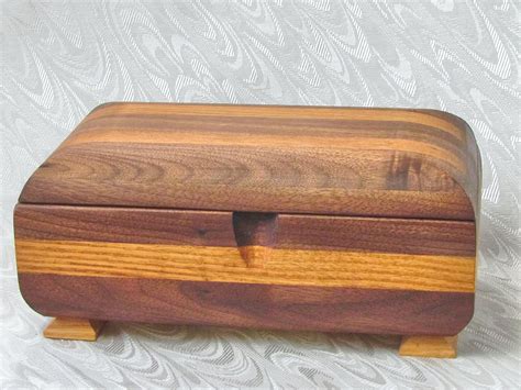 Handmade Wood Jewelry Box Walnut And Oak Keepsake Trinket
