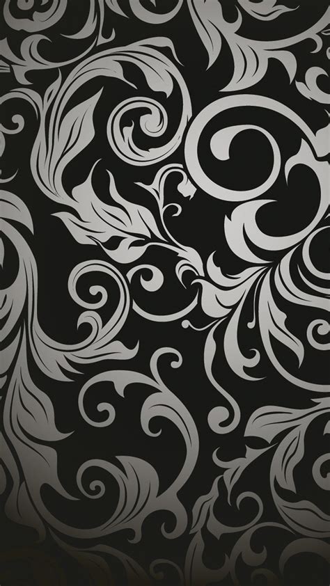 Looking for a curated library of wallpapers? Black White Abstract Pattern Leaves Android Wallpaper free ...