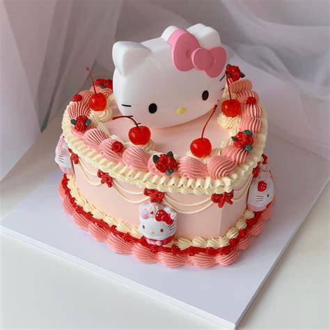 Hello Kitty Cake Aesthetic In 2021 15th Birthday
