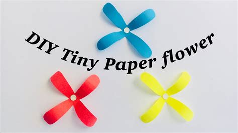 Easy paper flower/DIY Tiny Paper flower/4 petal flower/easy beautiful flower/origami flower ...
