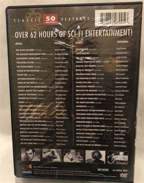 Sci-Fi Classics 50 Movie Pack DVD, 2009, 12-Disc Set. 826831070056 | eBay