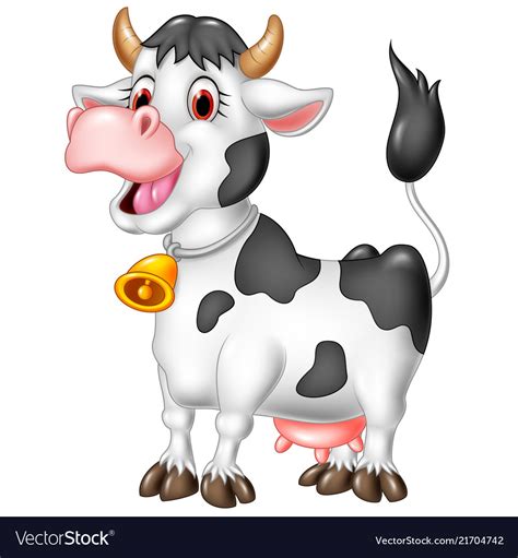 Cartoon Happy Cow Isolated On White Background Vector Image