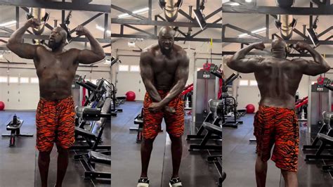 Watch Shaq Flaunt His Physical Might In Bodybuilding Posing Routine At