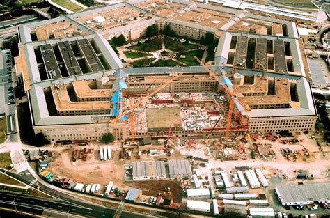Reconstruction Of The Pentagon Continues As Work Crews Pour Concrete