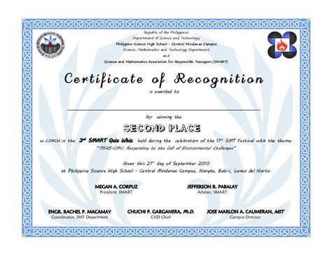 Deped Cert Of Recognition Template Certificate Templates Teachersph