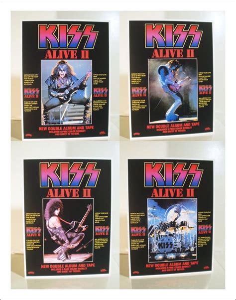 Kiss Collectible Memorabilia Set Of Kiss Alive Ii Album Promotional Stand Up Displays Gene
