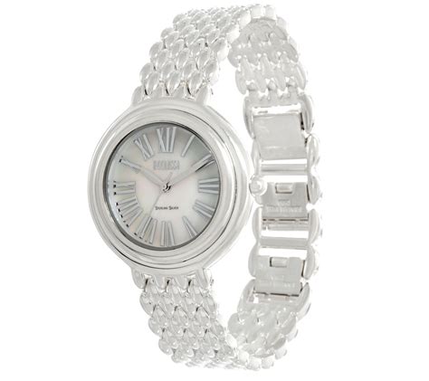 Ecclissi Sterling Silver Round Roman Numeral Bracelet Watch Page 1