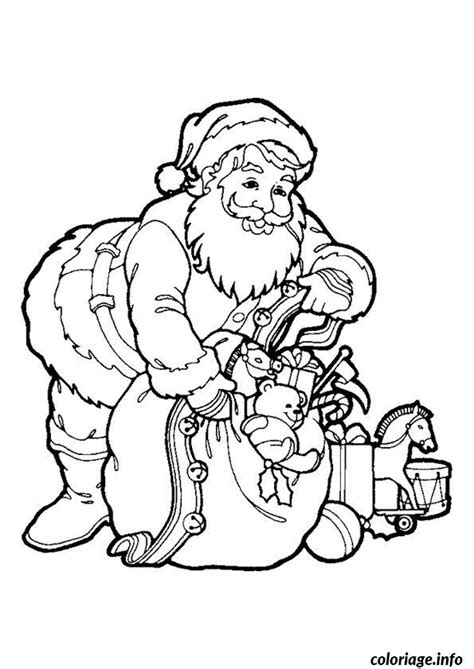 Coloriage pere noel sac cadeaux  JeColorie.com