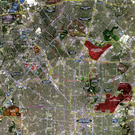 San Antonio Standard Aerial Wall Mural Landiscor Real Estate Mapping