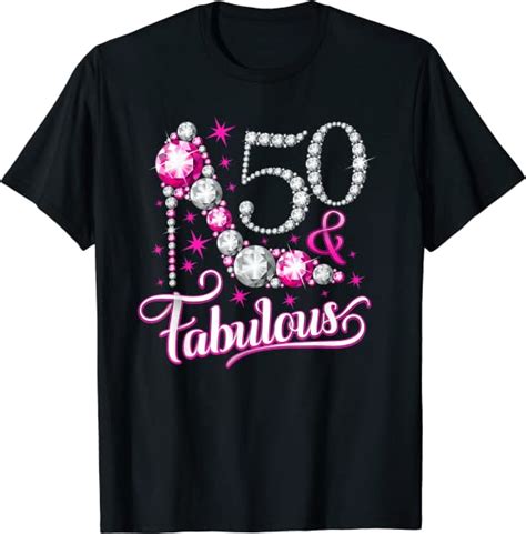 50th Birthday Design 50 And Fabulous Womens T Shirt Uk Clothing
