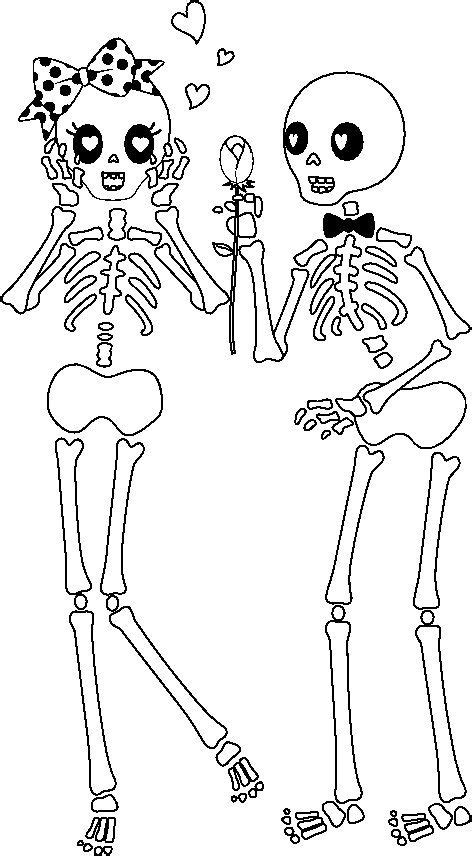Dibujos de esqueleto para colorear en Halloween - printable skeleton