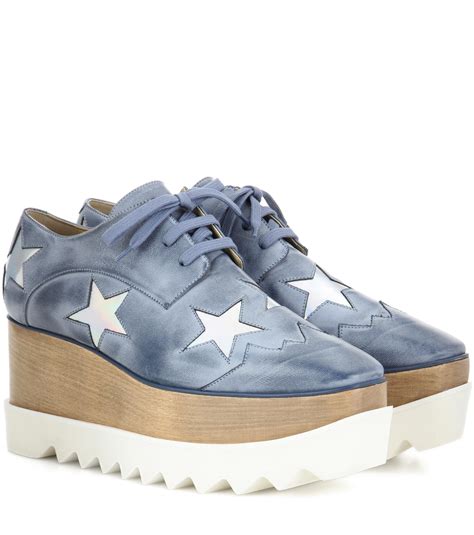 Stella Mccartney Elyse Star Platform Derby Shoes In Blue Lyst