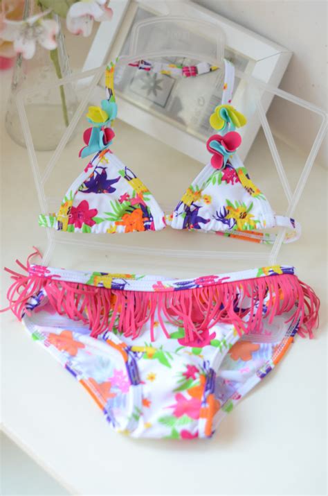 Nice Tassel Children Girl Swimwear