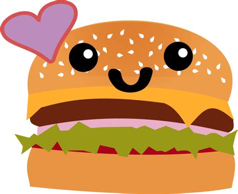 Kawaii Hamburger - Openclipart