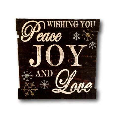 Wishing You Peace Joy And Love Sign Christmas Decor Rustic Etsy