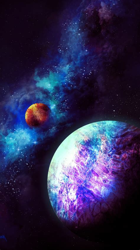 Download Wallpaper 480x854 Planets Nebula Galaxy Nokia Lumia 630