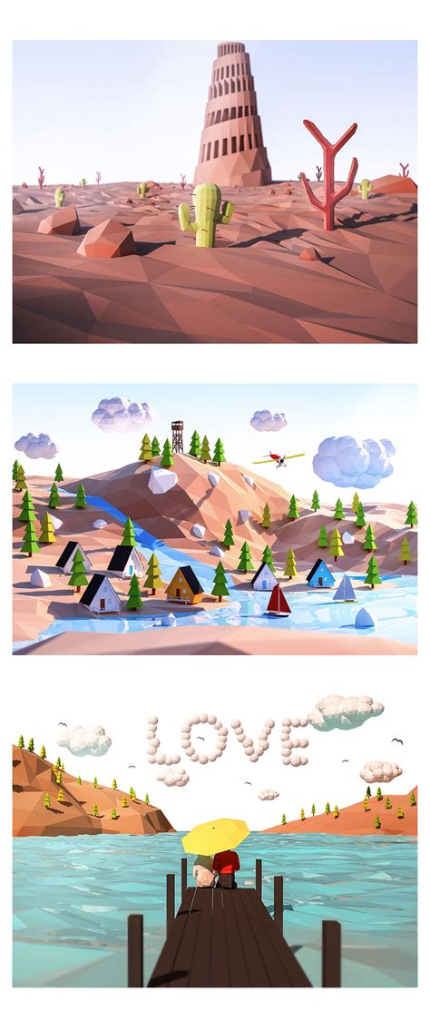 3D Landscape illustrations on Behance | Landscape illustration, 3d landscape, Illustration