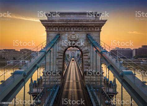 Budapest Hungary The World Famous Szechenyi Chain Bridge