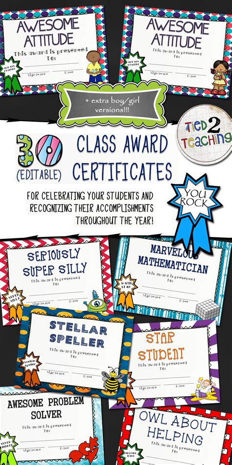 This Set Of Fun And Colorful Class Awards Comes With 30 Certificates To