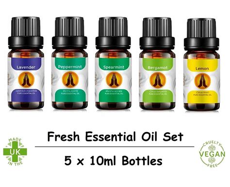 Fresh Essential Oil Set 5 X 10ml Bottles Natural Pure Etsy