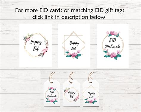 Eid Mubarak Printable T Tag Happy Eid Favor Tag Flower Etsy Ireland