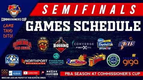 Pba Semifinals Games Schedule 2022 Pba Commissioners Cup Youtube