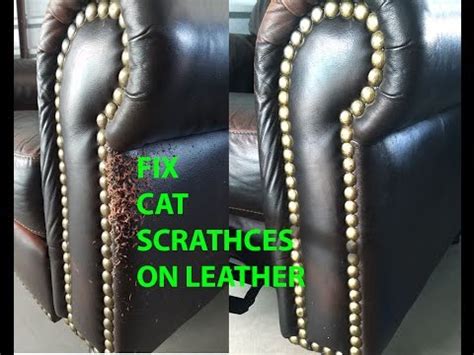 How to repair leather cat scratch repair using reluv by heirloom traditions. CAT SCRATCH LEATHER REPAIR EASY AND QUICK! - YouTube