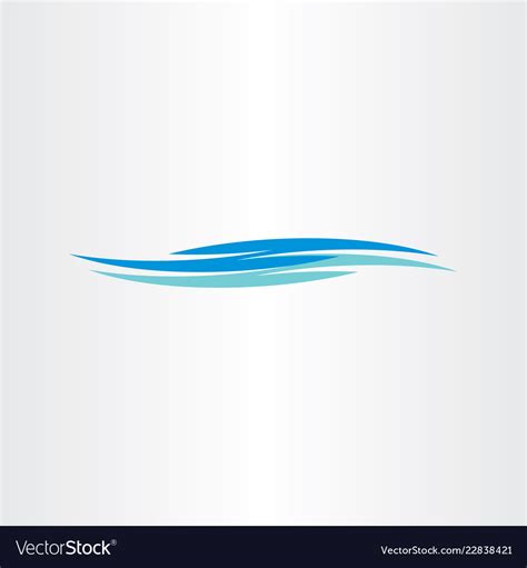 River Flowing Water Waves Logo Icon Royalty Free Vector