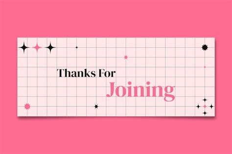 Free Vector Aesthetic Grid Welcome Thanks For Joining Discord Banner