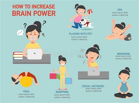 how to increase brain power infographic illustration stock vector illustration of exercise