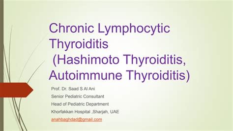 Chronic Lymphocytic Thyroiditis Hashimoto Thyroiditis Autoimmune Ppt