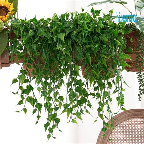 Hibear Fake Plant Wall Hanging No Fading Not Wither Realistic Vivid