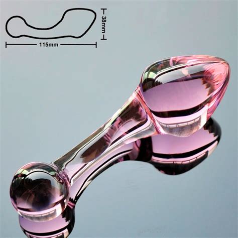 Mm Pink Crystal Anal Dildo Pyrex Glass Bead Butt Plug Fake Male Penis Dick Female Masturbation