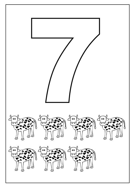 Number 7 Trace Worksheet Printable
