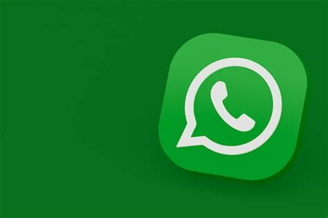Applicazione Whatsapp Logo Verde Icona 3d Rendering Su Sfondo Verde
