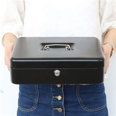 Large Key Lock Cash Storage Metal Money Box With Cover And Key Lock