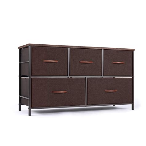 ROMOON Dresser Organizer With 5 Drawers Fabric Storage Drawer Unit