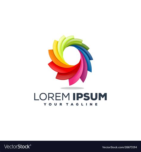Awesome circle gradient logo design Royalty Free Vector