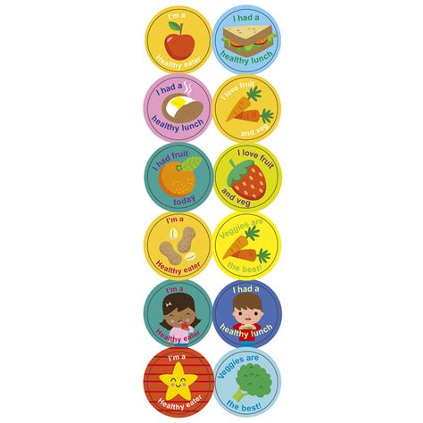 Edmt15161 Classmates Healthy Eating Stickers 24mm Pack Of 120