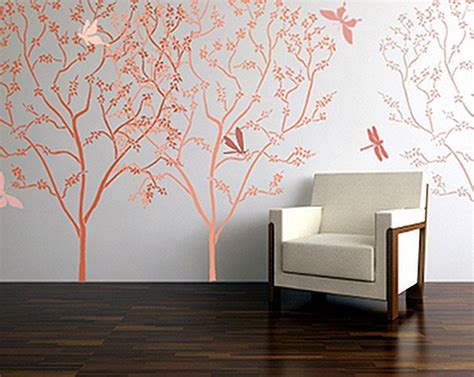 Large Stencil For Walls Blossoming Tree By Oliveleafstencils