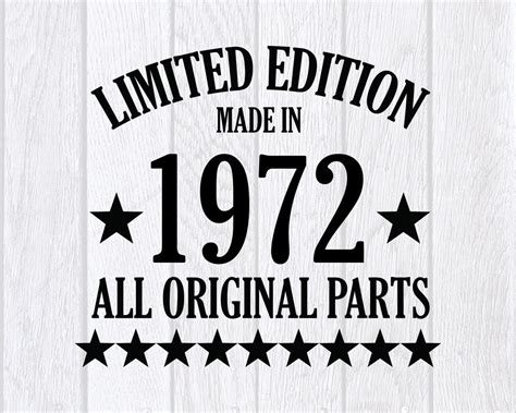 Limited Edition 1972 SVG All Original Parts 48rd Birthday Gift - Etsy