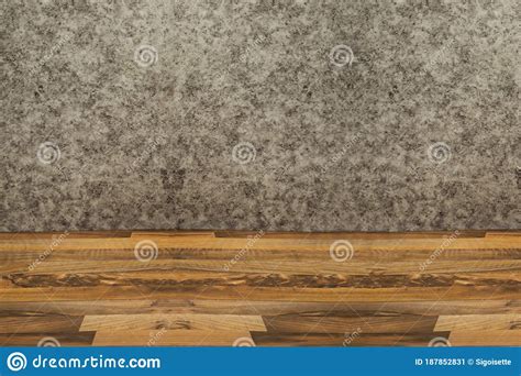 Wood Floor With Gray Wall Empty Room For Backgrounds Stock Image
