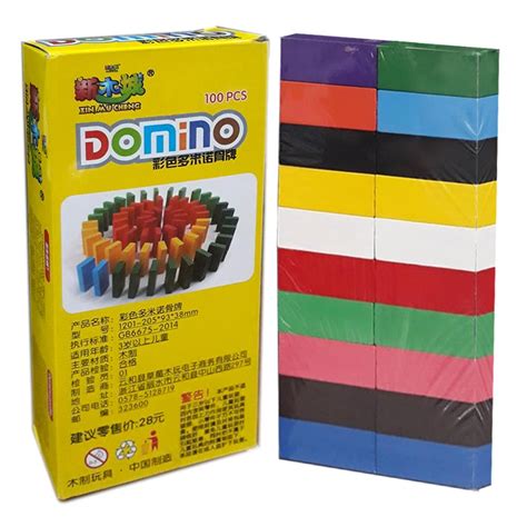 Domino 100 Pcs Standard Wooden Domino Toys Yellow Lazada Ph