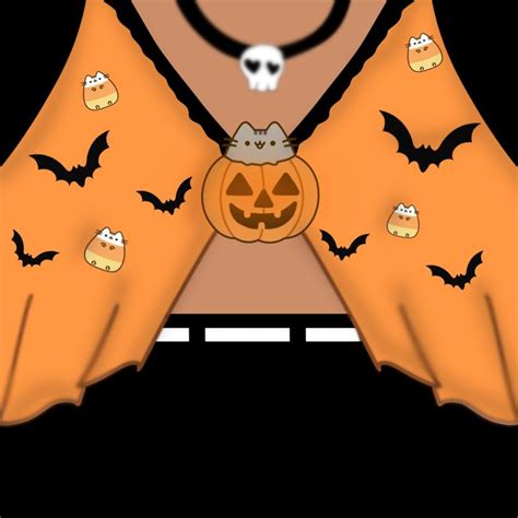 Roblox T Shirt Black And Orange Pusheen Themed Halloween Top