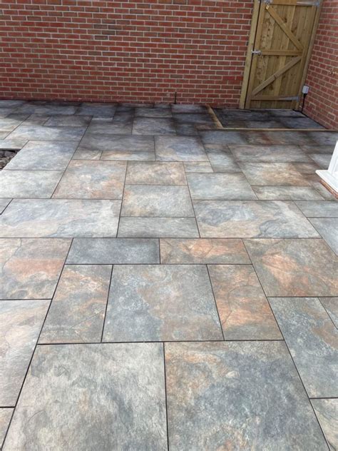 Copper Slate Porcelain Paving Slabs Mixed Size Patio Pack 22m2 Buy
