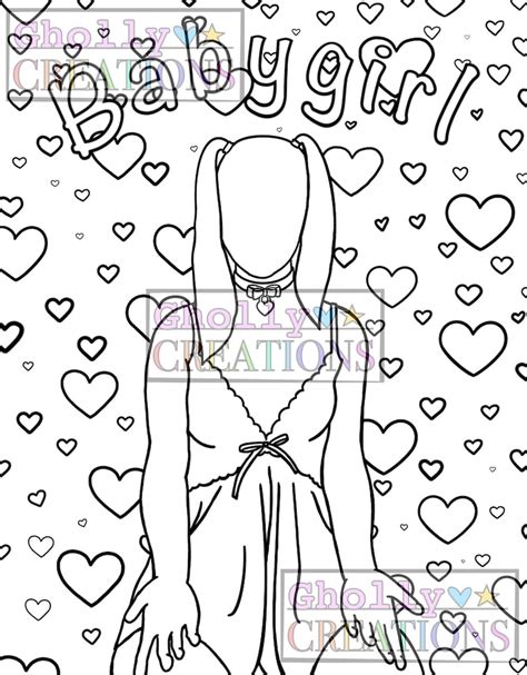 Babygirl Ddlg Coloring Page Etsy